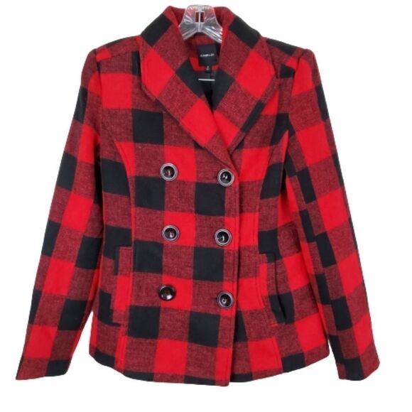 Rampage Buffalo Plaid Jacket Double Breasted. Size Small - Picture 1 of 10